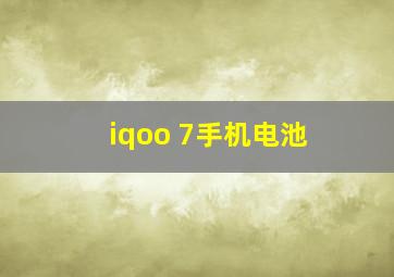 iqoo 7手机电池